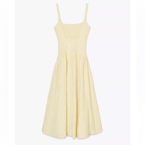 New Zara Elegant Yellow Sleeveless Dress